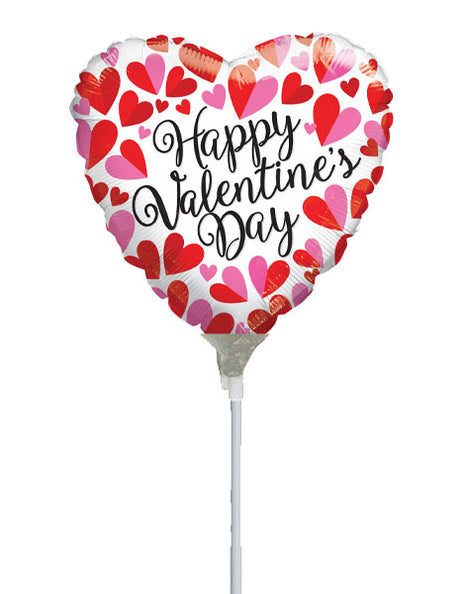9in ConverUSA Happy Valentine's Day Divided Hearts Balloon  (Heat Seal Required)