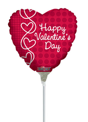 9in ConverUSAHappy Valentine's Day Laced Hearts Balloon (Heat Seal Required)