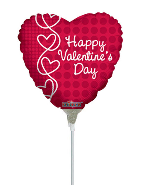 9in ConverUSAHappy Valentine's Day Laced Hearts Balloon (Heat Seal Required)