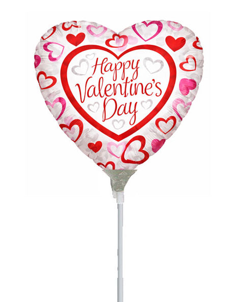 9in ConverUSA Happy Valentine's Day Patterned Hearts Balloon (Heat Seal Required)