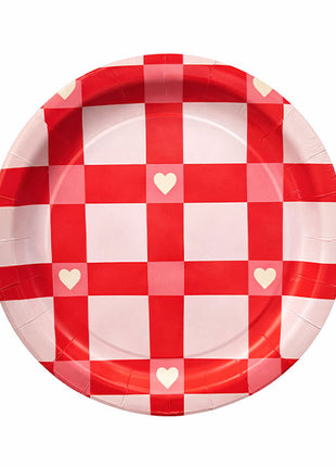 9in Love Checkered Plate 8pc