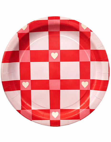 9in Love Checkered Plate 8pc