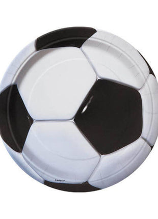 9in Unique 3D Soccer Plates 8ct