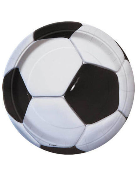 9in Unique 3D Soccer Plates 8ct