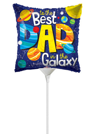9in ConverUSA To The Best Dad In The Galaxy Balloon (Heat Seal Required)