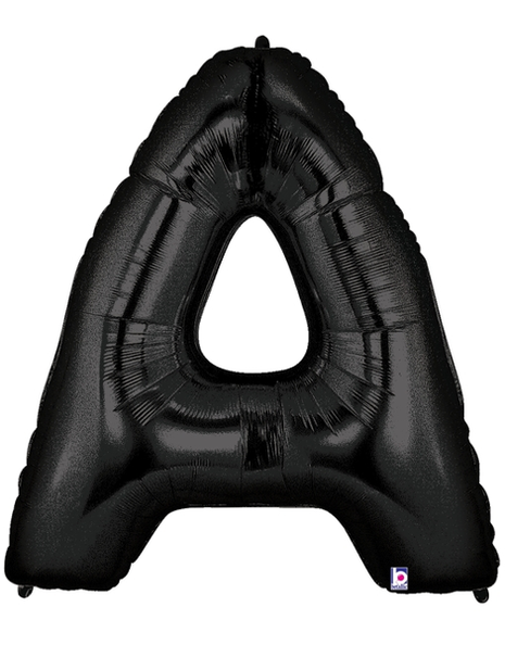 34in Betallic Black Letter A Megaloons - Joker Party Supply