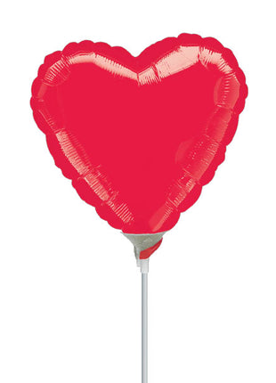 Globo de corazón rojo con anagrama de 4 pulgadas (se requiere sellado térmico)