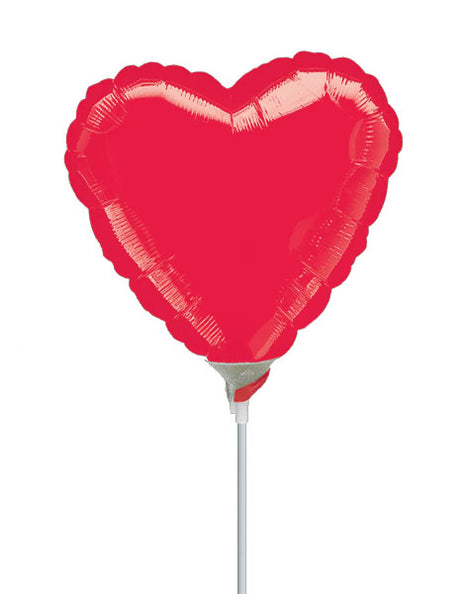 Globo de corazón rojo con anagrama de 4 pulgadas (se requiere sellado térmico)