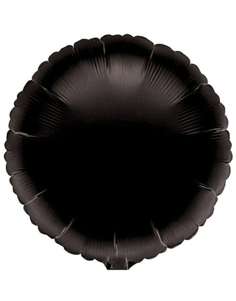 Globo redondo negro con anagrama de 18 pulgadas