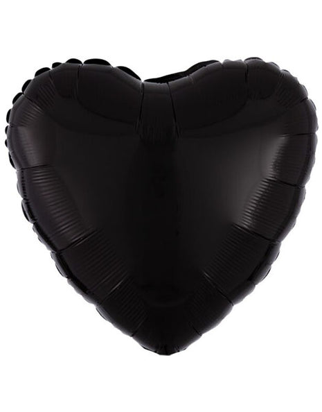 Globo de corazón negro con anagrama de 18 pulgadas