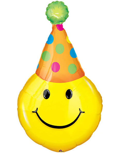 Globo de 39 pulgadas con anagrama de sonrisas de sombrero de fiesta