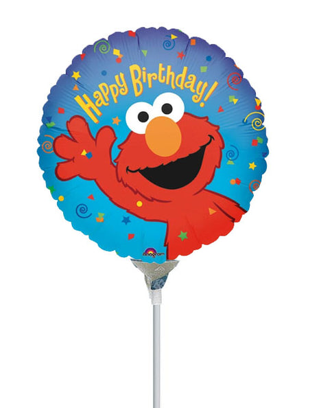 Globo de cumpleaños de Elmo con anagrama de 9 pulgadas (se requiere sellado térmico)