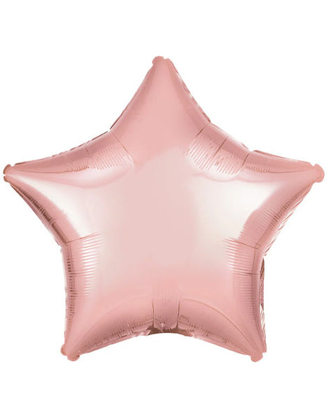 Globo de estrella rosa pastel perlado con anagrama de 18 pulgadas