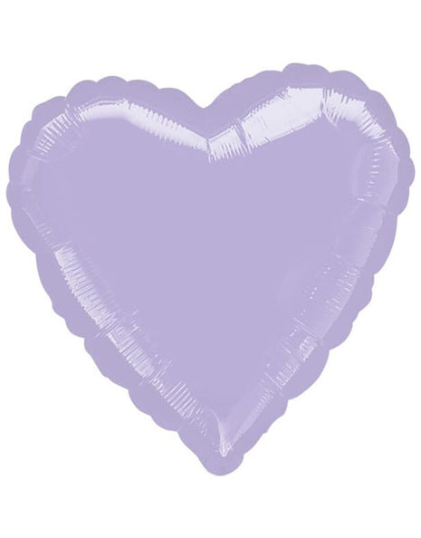 Globo con forma de corazón color lila pastel con anagrama de 18 pulgadas