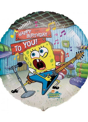 Globo de 18 pulgadas con anagrama de Bob Esponja "Feliz cumpleaños"