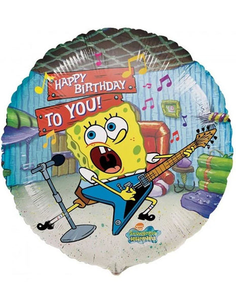 Globo de 18 pulgadas con anagrama de Bob Esponja "Feliz cumpleaños"