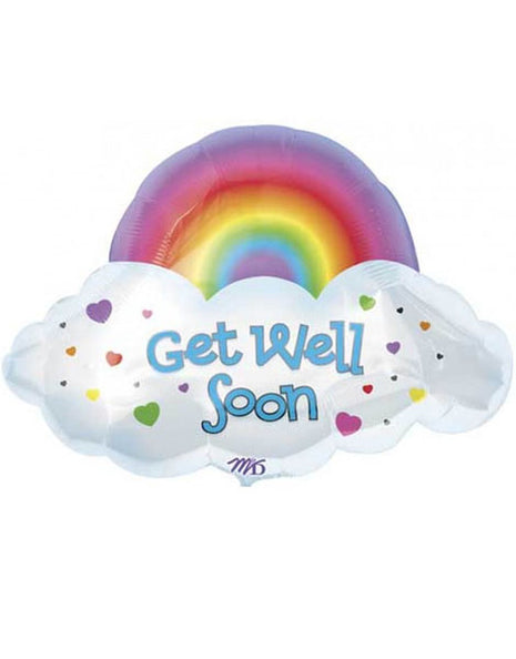 24in Anagram Get Well Soon Rainbow & Cloud Balloon