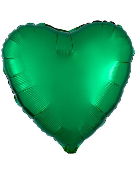 Globo de corazón verde con anagrama de 18 pulgadas