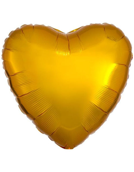 Globo de corazón dorado con anagrama de 18 pulgadas