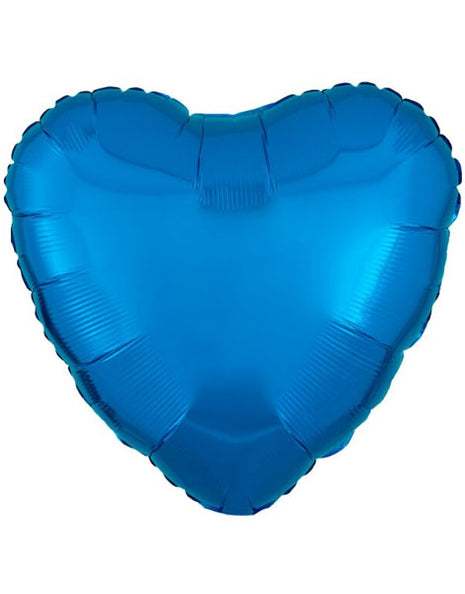 Globo de corazón azul con anagrama de 18 pulgadas