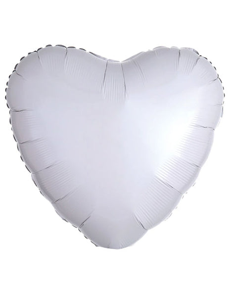 Globo de corazón blanco con anagrama de 18 pulgadas