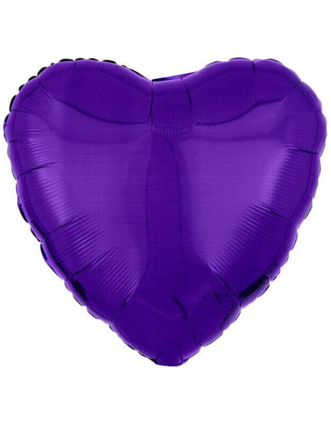 Globo con forma de corazón morado y anagrama de 18 pulgadas