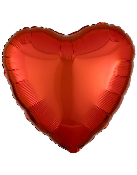 Globo de corazón naranja con anagrama de 18 pulgadas