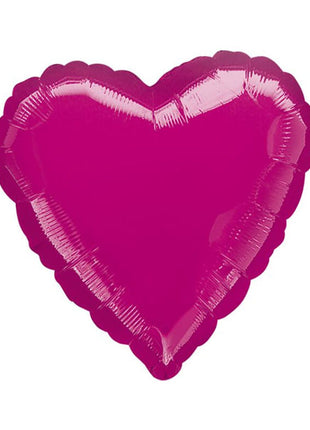 Globo de corazón fucsia con anagrama de 18 pulgadas