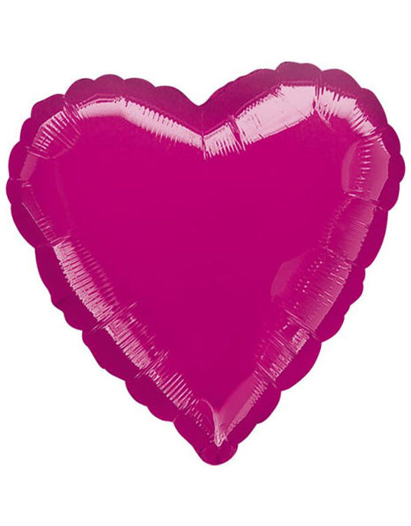 Globo de corazón fucsia con anagrama de 18 pulgadas