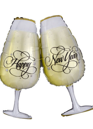 30in Anagram New Year's Toasting Glasses Balloon - Joker Party Supply