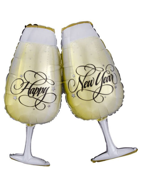 30in Anagram New Year's Toasting Glasses Balloon - Joker Party Supply