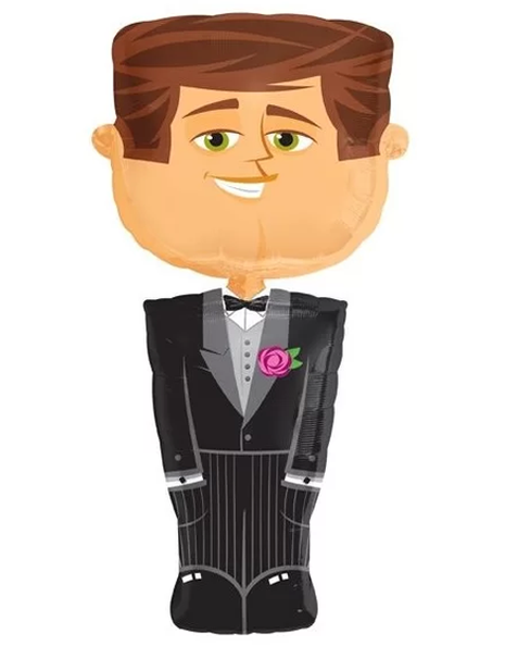 50in Anagram Airwalker Groom Balloon - Joker Party Supply