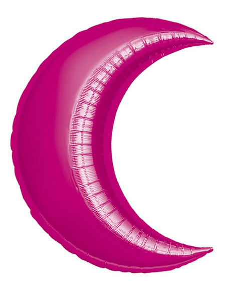 Globo de media luna fucsia con anagrama de 35 pulgadas