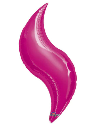 Globo curvo fucsia con anagrama de 19 pulgadas