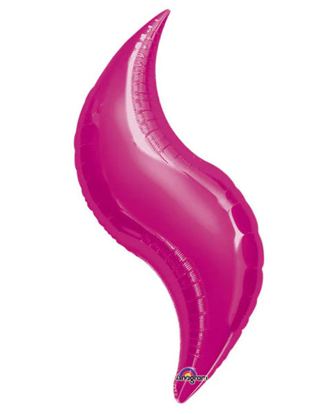 Globo curvo fucsia con anagrama de 19 pulgadas
