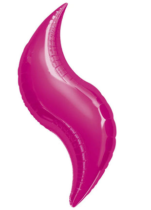 Globo curvo fucsia con anagrama de 28 pulgadas