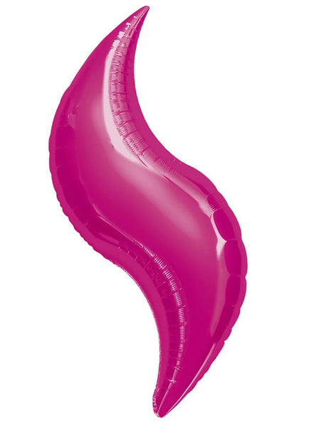 Globo curvo fucsia con anagrama de 28 pulgadas