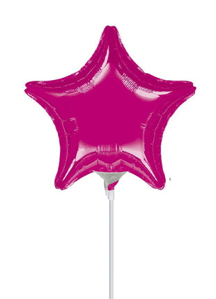 Globo de estrella fucsia con anagrama de 4 pulgadas (se requiere sellado térmico)
