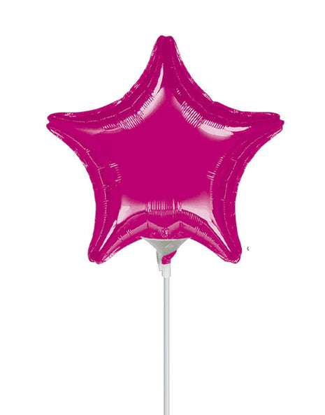 Globo de estrella fucsia con anagrama de 4 pulgadas (se requiere sellado térmico)