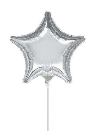 Globo de estrella plateada con anagrama de 4 pulgadas (se requiere sellado térmico)