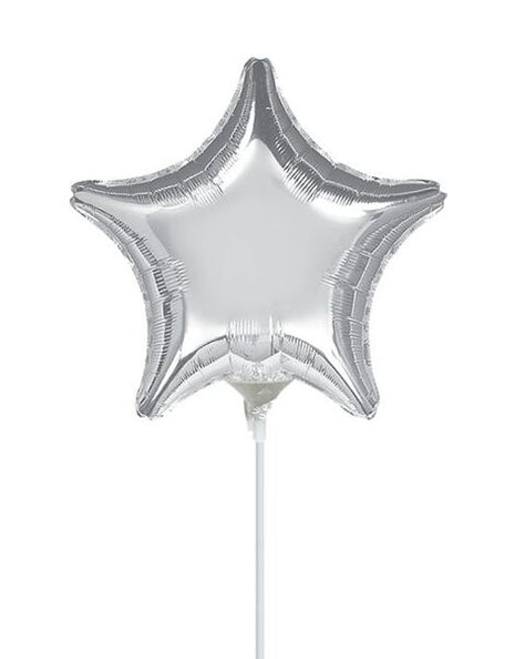 Globo de estrella plateada con anagrama de 4 pulgadas (se requiere sellado térmico)