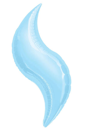 Globo curvo azul pastel con anagrama de 19 pulgadas