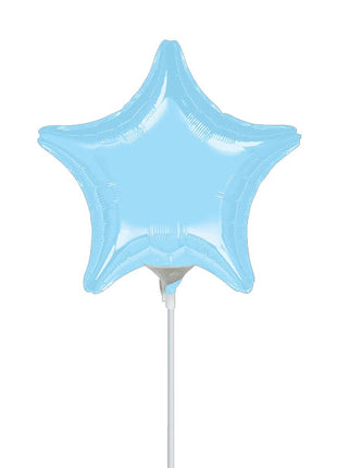 Globo de estrella azul pastel con anagrama de 4 pulgadas (se requiere sellado térmico)