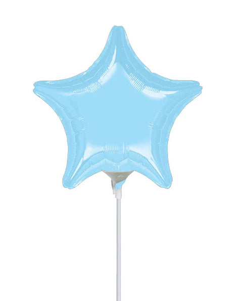 Globo de estrella azul pastel con anagrama de 4 pulgadas (se requiere sellado térmico)