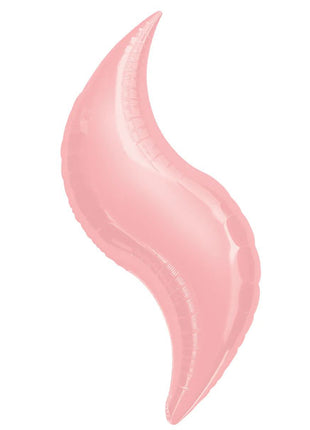 Globo curvo rosa pastel con anagrama de 19 pulgadas