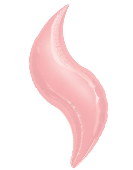 Globo curvo rosa pastel con anagrama de 19 pulgadas