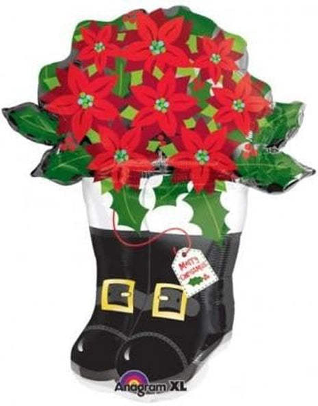 34in Anagram Santa Boots Balloon - Joker Party Supply