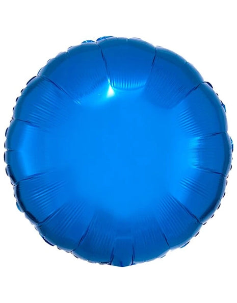 18in Anagram Solid Metallic Blue Circle Balloon
