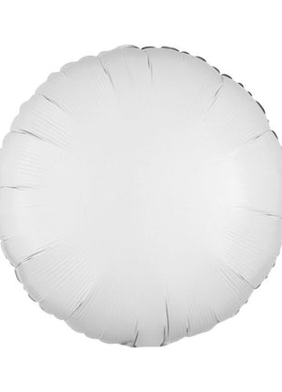 Globo redondo blanco metálico con anagrama de 18 pulgadas
