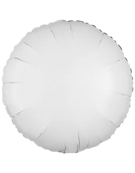 Globo redondo blanco metálico con anagrama de 18 pulgadas